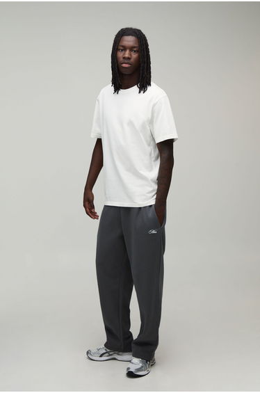 Basic Baggy Man Script Jogger - charcoal