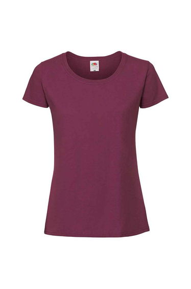 Fruit Of The Loom Womens/Ladies Iconic Ringspun Cotton T-Shirt - Burgundy