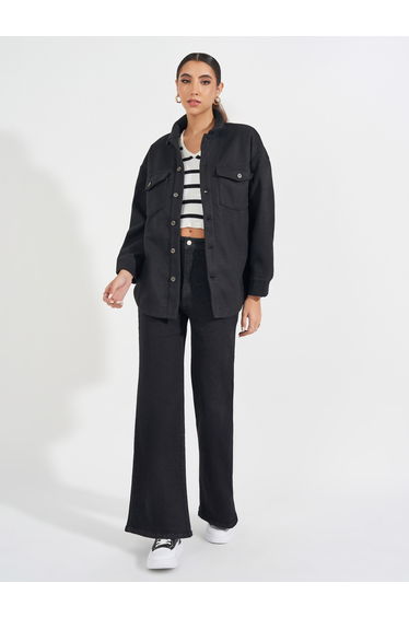 Oversized Longline Wool Like Shacket