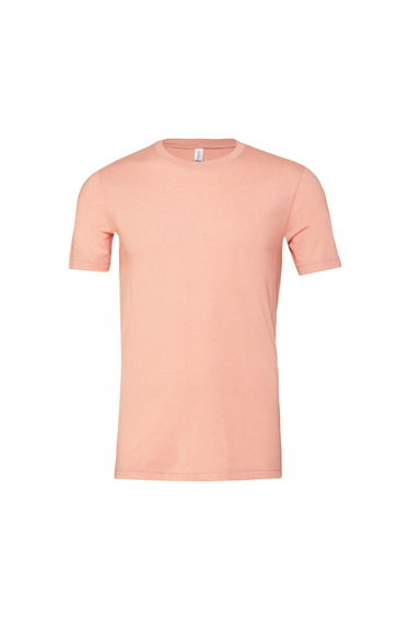 Bella + Canvas Adults Unisex Heather Cvc Short Sleeve T-Shirt - Heather Peach