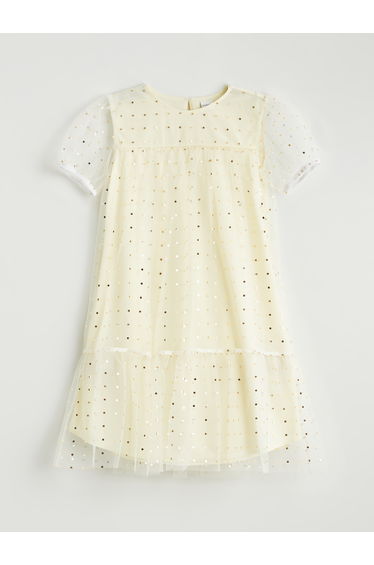 Crew Neck Girl Tulle Dress