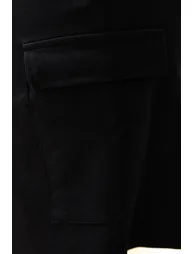 Black Pocketed Mini Knitted Skirt - 7