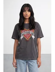 Fleetwood Mac Graphic Vintage Charcoal Wash Band T-Shirt - 3