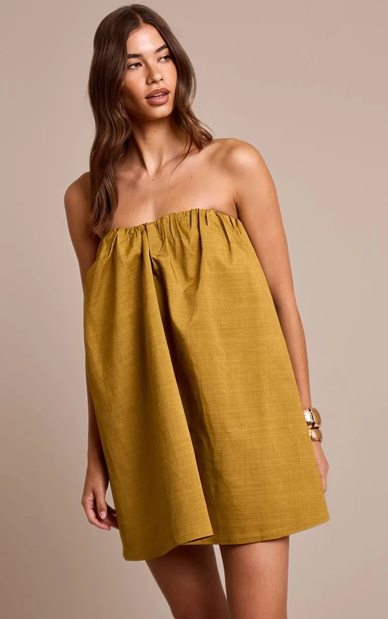 Dark Ochre Sweetheart Puffball Dress - 5