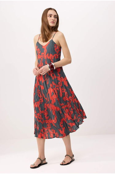 Multi-Colored Midi Woven Dress