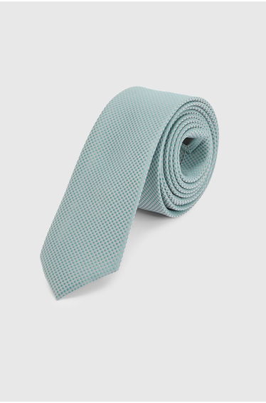 Green Textured Tie