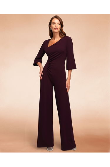 Ruched Jumpsuit with Sleeves
