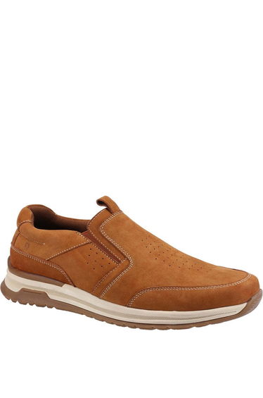 Hush Puppies Mens Cole Leather Casual Shoes - Tan
