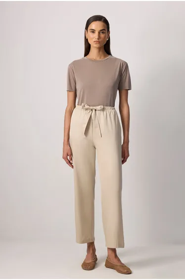 CONTRAST BELTED TROUSERS