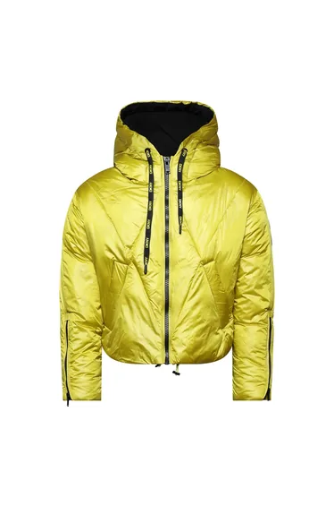 جاكيت نسائي قصير منفوخ - أصفر