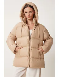Women's Biscuit Hooded Oversized Puffy - 2