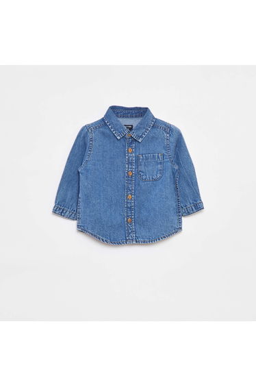 Regular-fit denim shirt BLUE