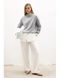 BALLOON SLEEVE KNITTED SWEATER