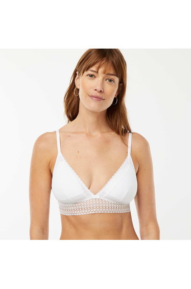 Triangle bra with lace underband WHITE