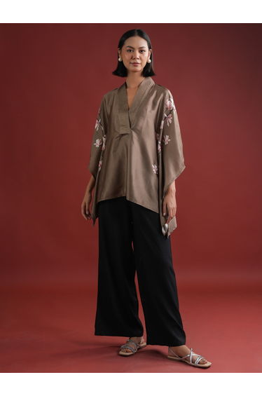 Floral Printed V Neck Kaftan Top and Pants Co-Ords