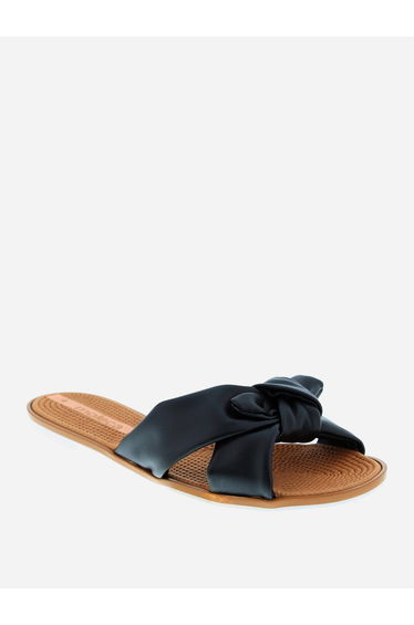 Open Toe Knot Detail Flat Sandals