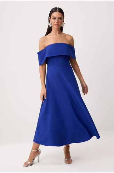 Saks Straight Skirt with Open Waist, Woven Finike Midi, Unlined, Stylish/Evening Dress