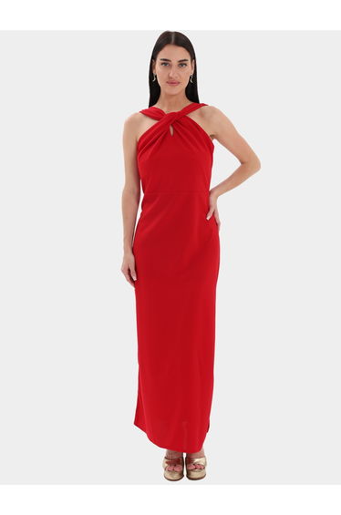 Red Sleeveless Bodycon Maxi Dress