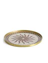 Solaro Round Mosaic Metal Tray
