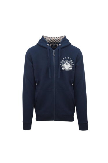 Aquascutum Mens Relaxed Fit Full Zip Hoodie - Navy