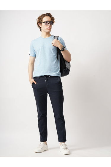 Men Regular Fit Flat-Front Chinos