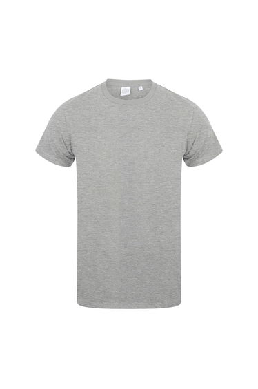 Skinni Fit Mens Feel Good Heather Cotton Stretch T-Shirt - Heather Grey