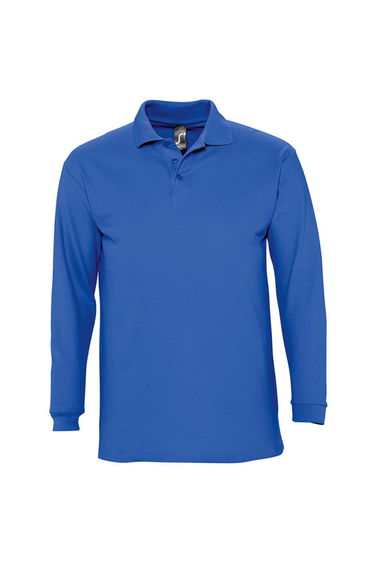 SOLS Mens Winter II Long Sleeve Pique Cotton Polo Shirt - Royal Blue