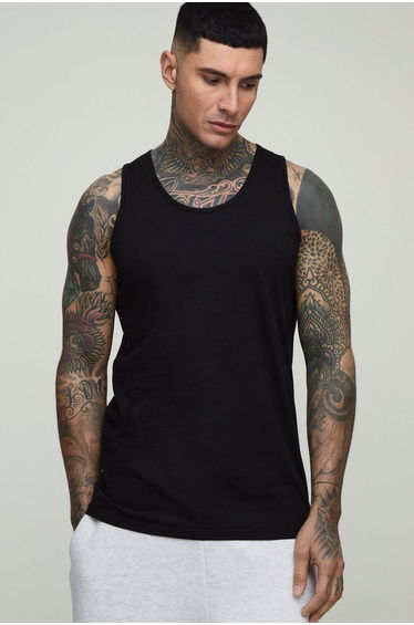 Tall 2 Pack Basic Regular Fit Vest - black