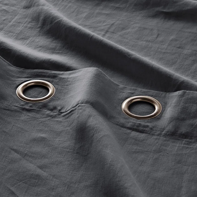 Onega Linen Single Curtain with Metal Eyelets - 3