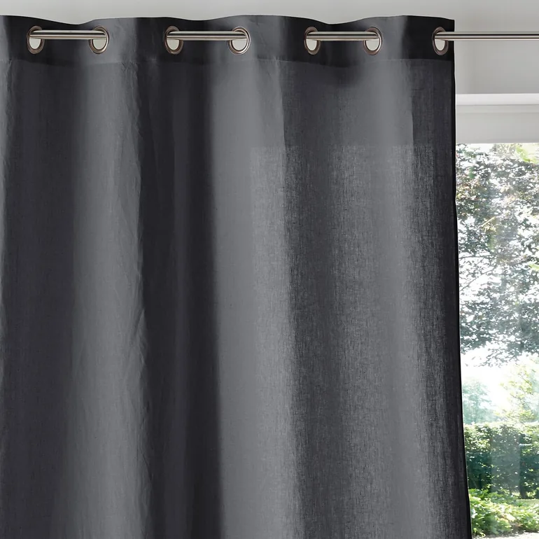 Onega Linen Single Curtain with Metal Eyelets - 2