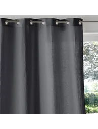 Onega Linen Single Curtain with Metal Eyelets - 2