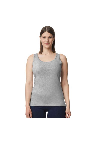 Gildan Womens/Ladies Softstyle Ringspun Cotton Tank Top - Sport Grey