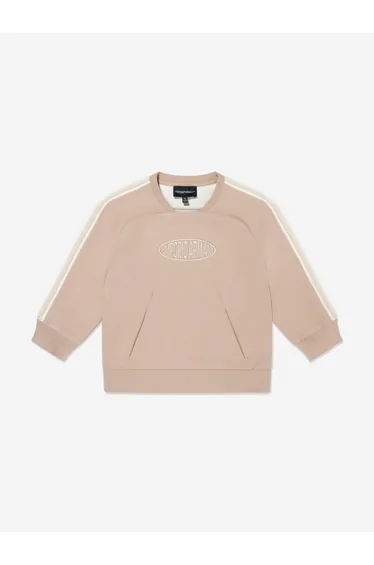 Emporio Armani Boys Logo Sweatshirt in Beige
