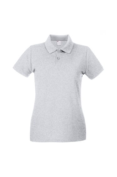 Womens/Ladies Fitted Short Sleeve Casual Polo Shirt - Grey Marl