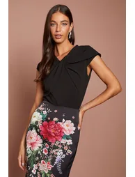 Short Sleeve Twist Detail Bodysuit