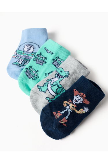Pack Of 4 Pairs Of Ankle Socks Toy Story For Baby Boys, Multicolour