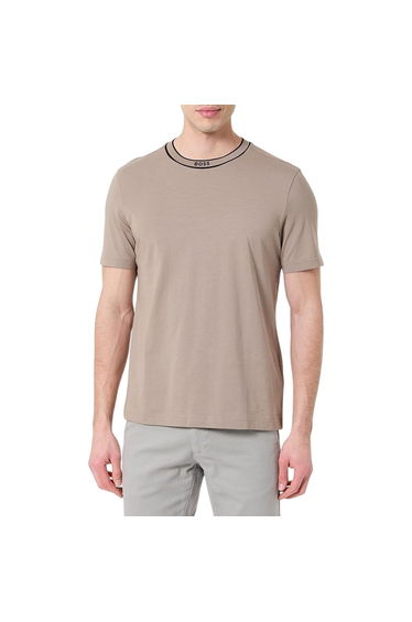 Boss Mens Crew Neck Regular T-Shirt - Light Beige