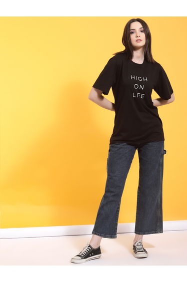 Black Short Sleeve Oversized T-Shirt