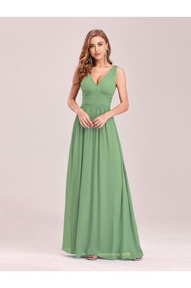 ever HUSH|Chiffon Empire Waist Sleeveless Pleated Bridesmaid Dress
