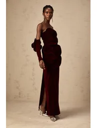 Azura Red Floral Appliqué Maxi Dress - 8