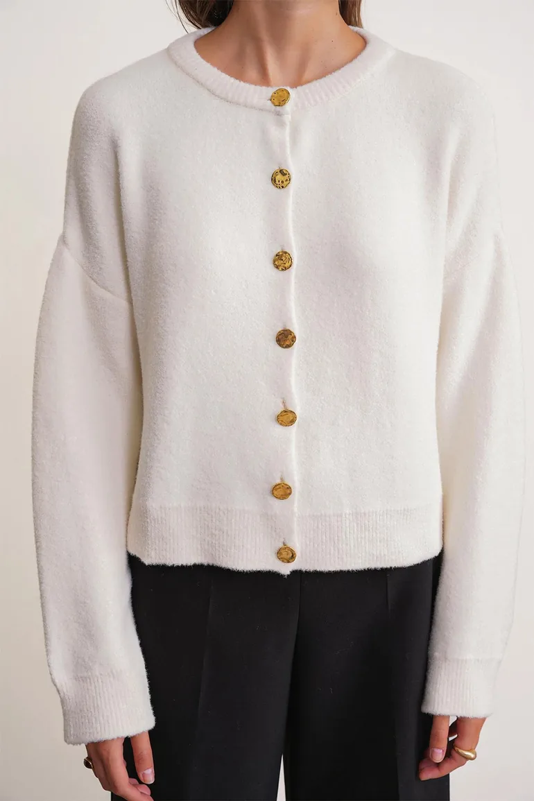Mixray Buttoned Ribbed Knit Cardigan - 4