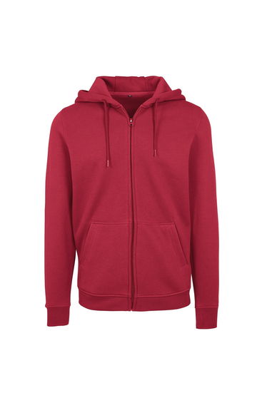 Mens Heavy Zip Up Hoodie - Burgundy