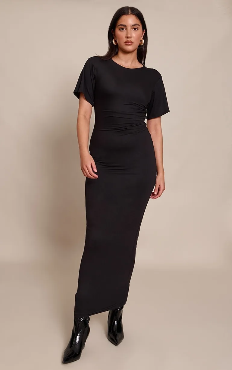 black short sleeve jersey maxi dress Ted Baker Women's Jersey Midi Dress - Black - Size XS