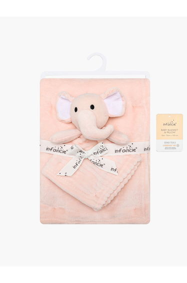 Blanket with Security Toy - Pink, Elephant,