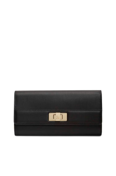 Modern Large Flap Wallet Black
