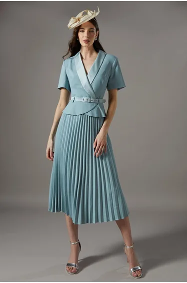 2 in 1 Dress With Pleated Skirt