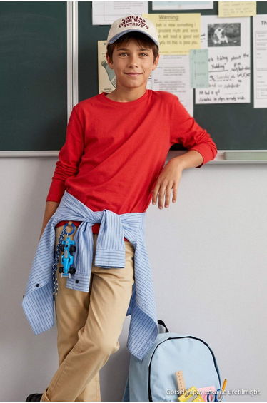 Red Plain Knitted T-Shirt