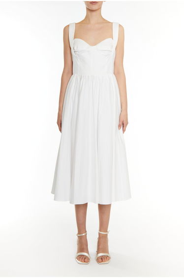 Hannah White Pleated Corset Dress