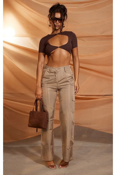 Mocha Lightweight Pocket Cargo Trousers