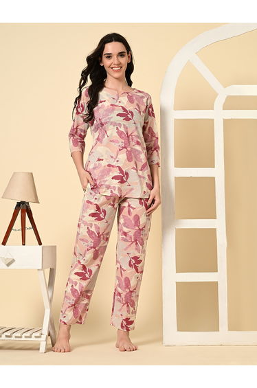 Women Cotton All Over Print Top and Pyjama Set